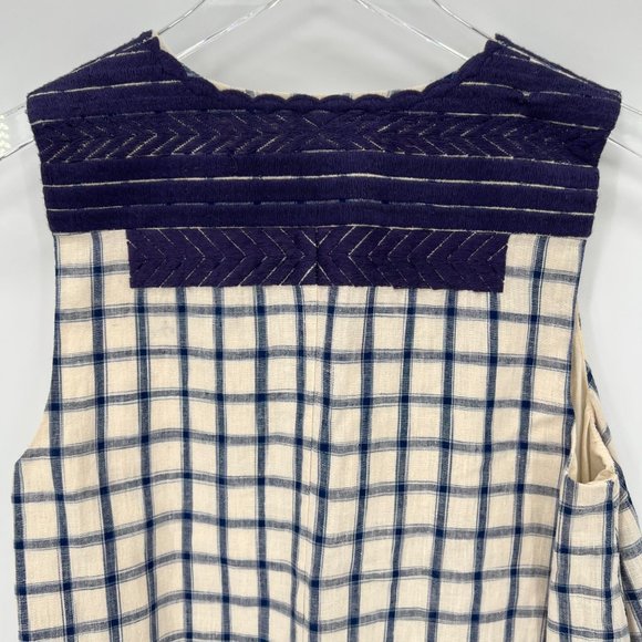 Madewell Embroidered Sunray Linen Blend Shirtdress A-Line Dress Check Size XS - Picture 8 of 13